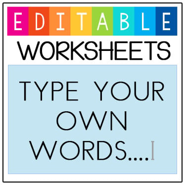 Editable Worksheets