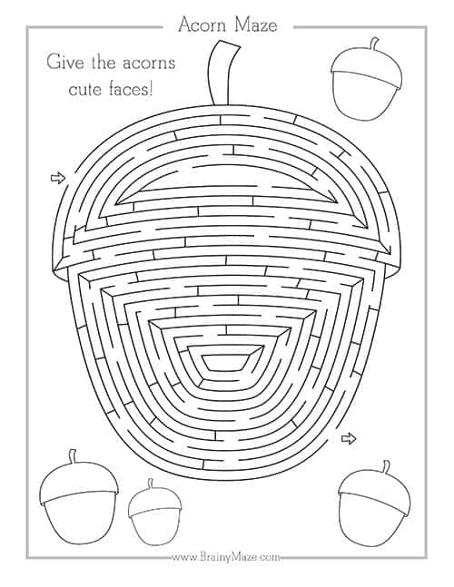 Free Fall Maze Printables