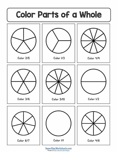 Writing Fractions Worksheets For Grade 2 K5 Learning Identifying Fractions With Pictures 