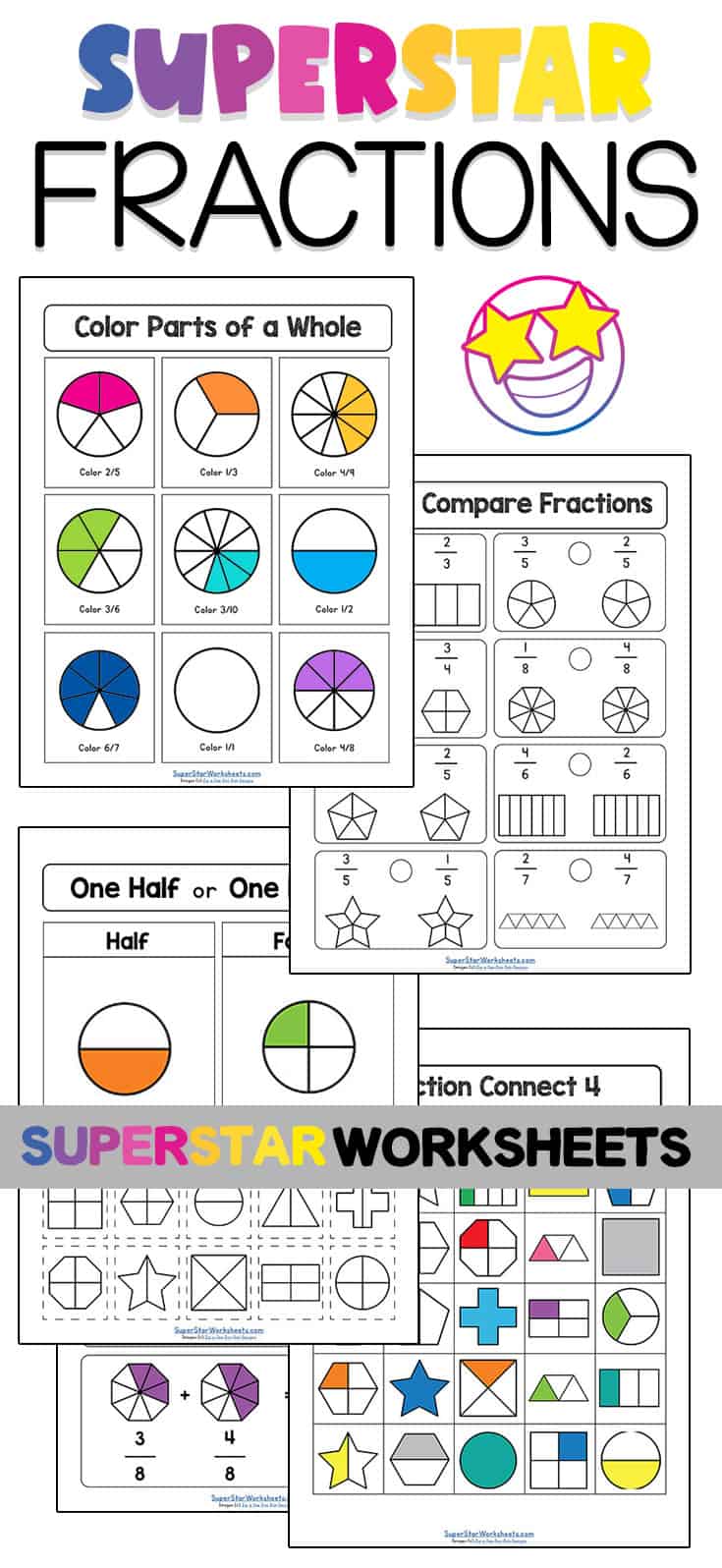 Fractions Worksheets - Superstar Worksheets