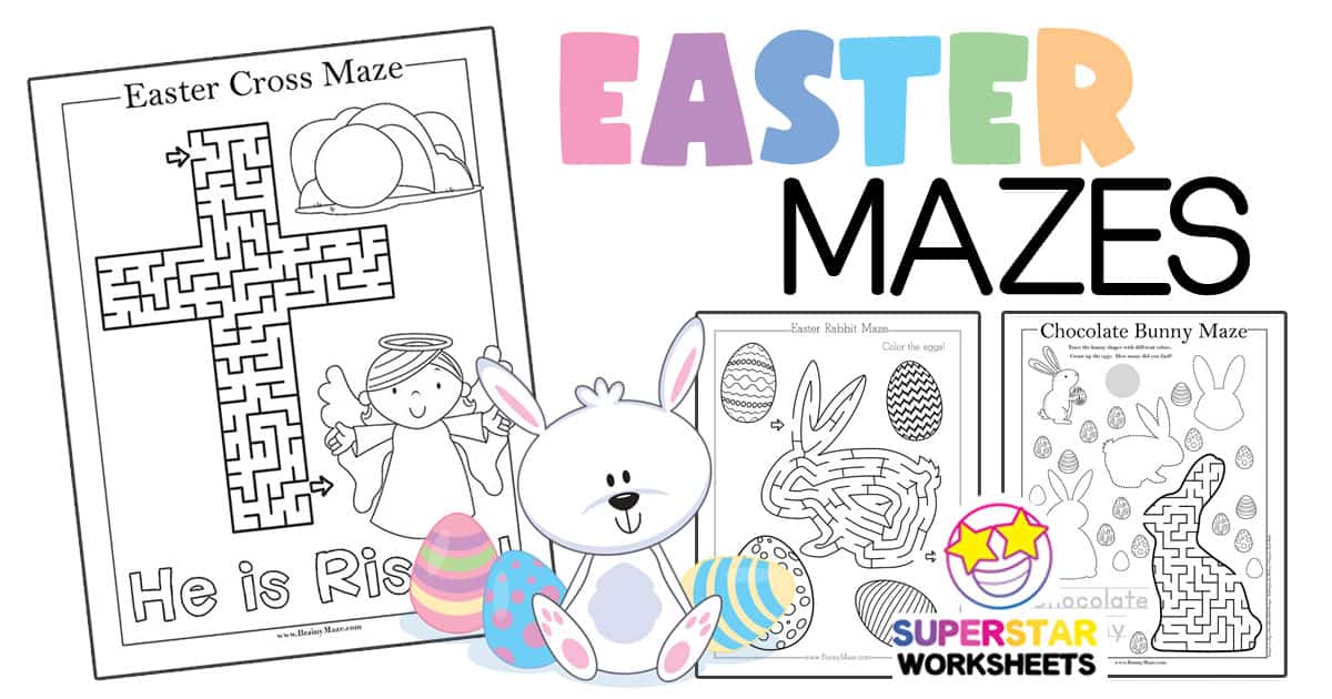 Big Easter Mazes for Kids: Ages 4-6