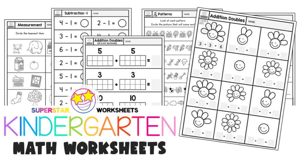 Math worksheets for kindergarten printable