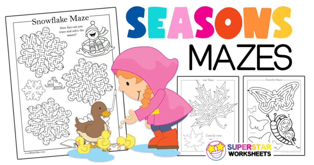 free seasonal mazes worksheets superstar worksheets