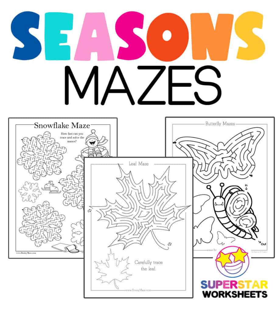 Printable Mazes Superstar Worksheets