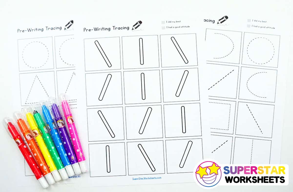 Pre-Writing Worksheets - Superstar Worksheets