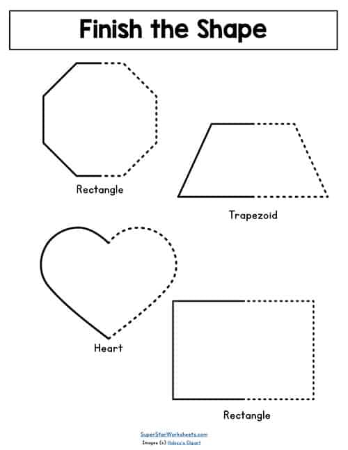 Shape Tracing Worksheets - Superstar Worksheets