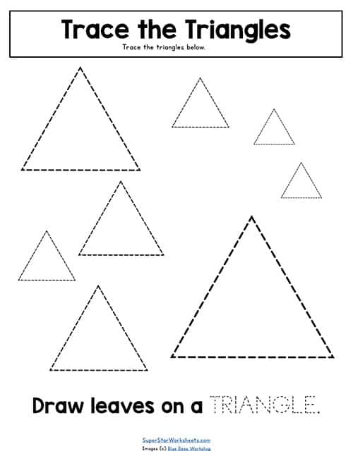 Triangle Shapes Drawing Worksheets for Kids, Copy the Triangle Objects -  worksheetspack