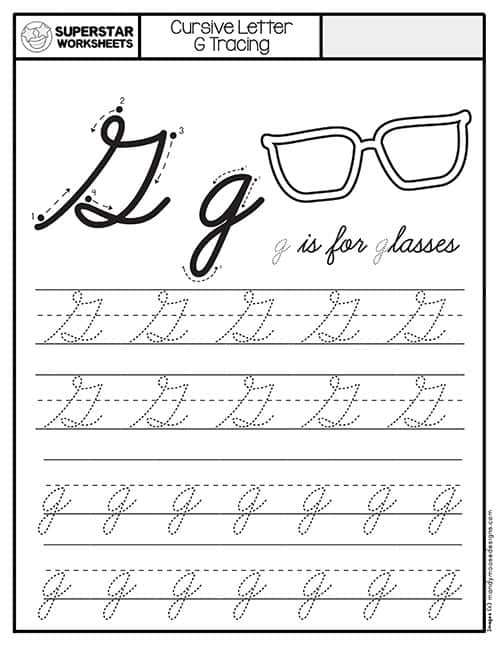 Cursive Tracing Worksheets Superstar Worksheets