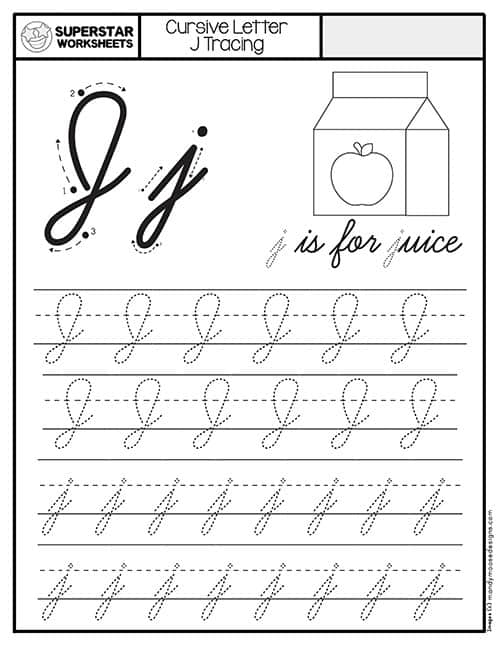 cursive tracing worksheets superstar worksheets