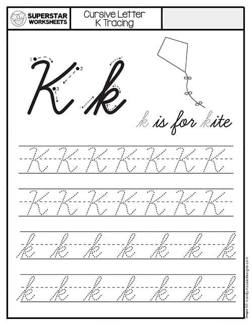 Cursive Alphabet Charts - Superstar Worksheets