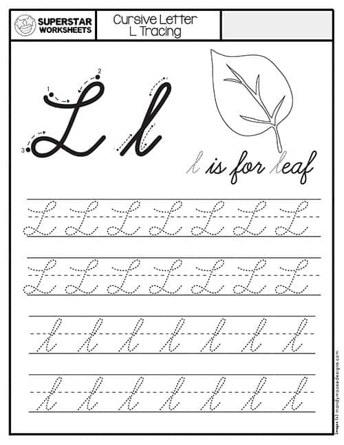 cursive tracing worksheets superstar worksheets