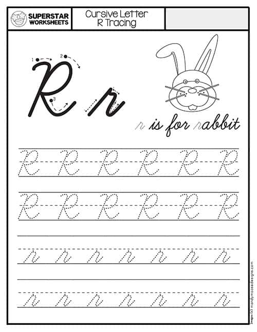 cursive tracing worksheets superstar worksheets