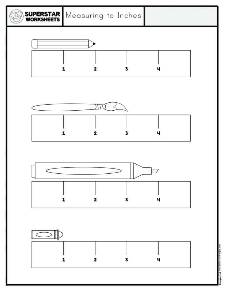 Using a ruler worksheets for preschool and kindergarten