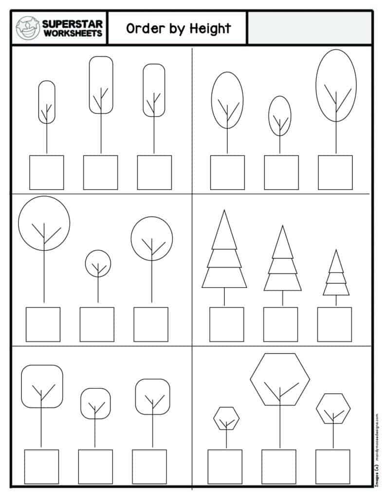 kindergarten measurement worksheets superstar worksheets