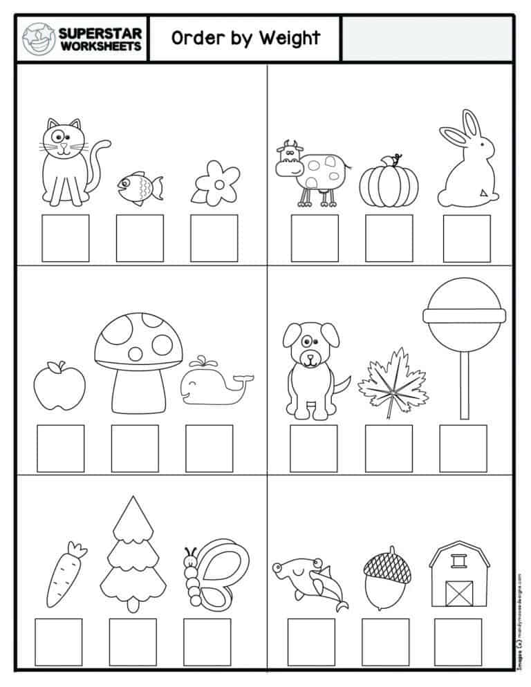 kindergarten measurement worksheets superstar worksheets