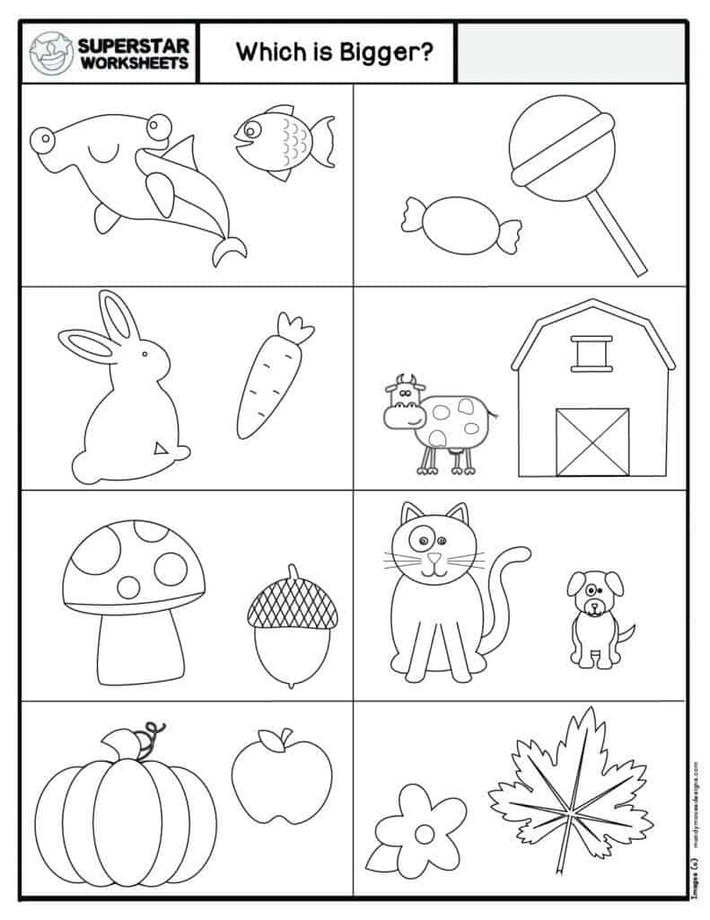 Big and Small Worksheets - Size Comparison Worksheets For