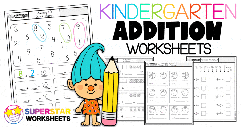 math worksheets addition kindergarten