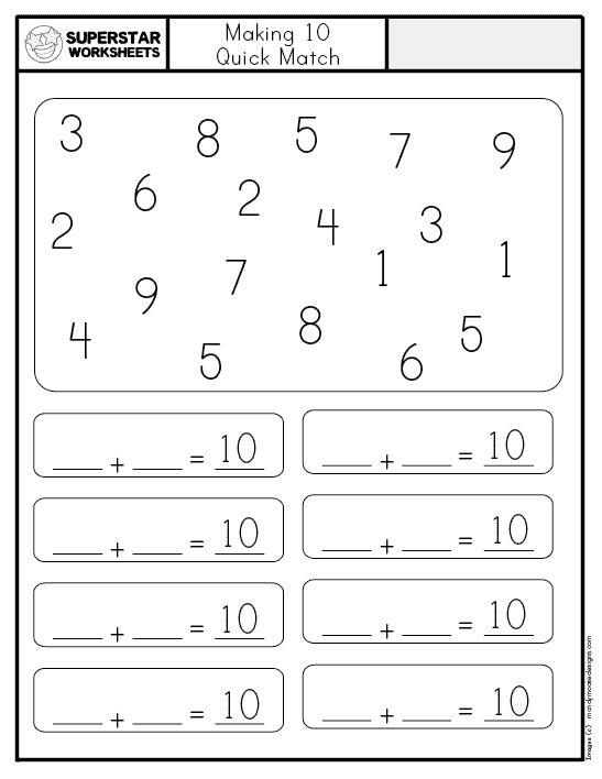 kindergarten addition worksheets superstar worksheets