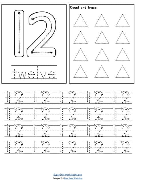 Number Handwriting Worksheets - Superstar Worksheets