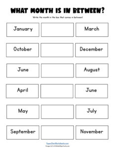 Months of the Year Worksheets - Superstar Worksheets