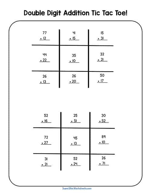 Addition Tic-Tac-Toe