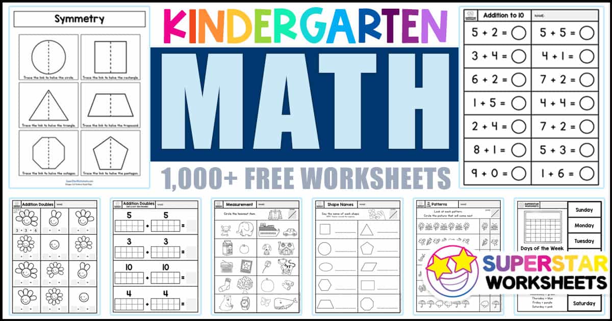 Gud radar Et kors Kindergarten Math Worksheets - Superstar Worksheets