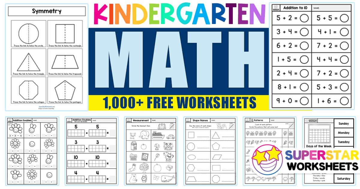 Kindergarten Math Worksheets Superstar Worksheets Kindergarten worksheets week 9