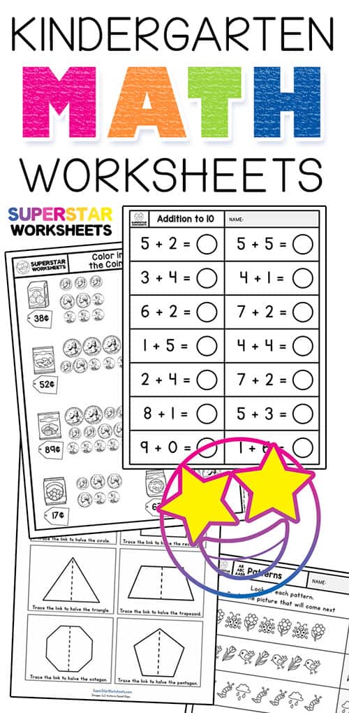education for kids kindergarten free printable math worksheets