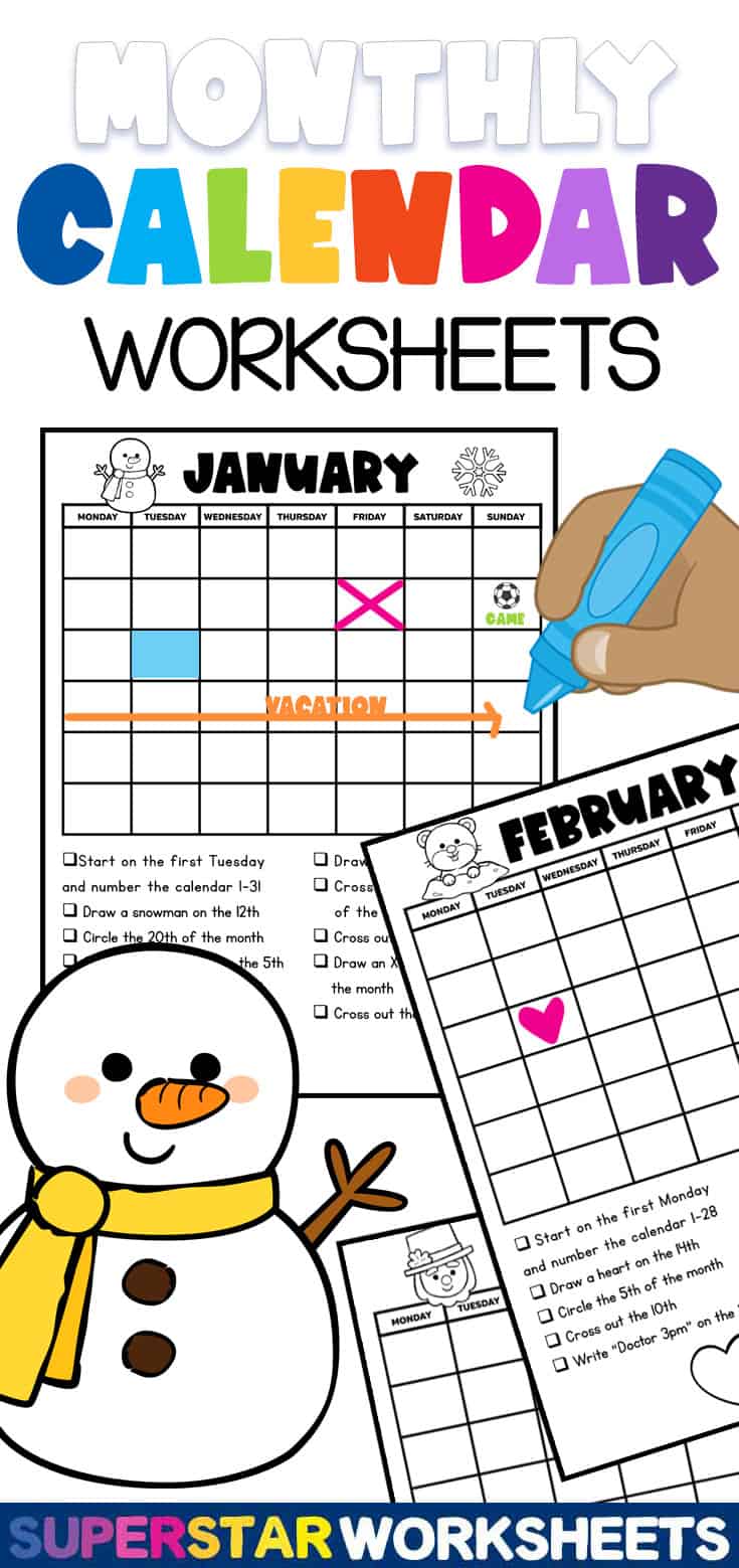 Months of the Year Worksheets - Superstar Worksheets