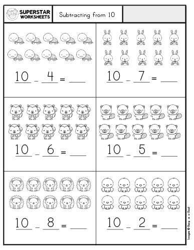 kindergarten subtraction worksheets superstar worksheets