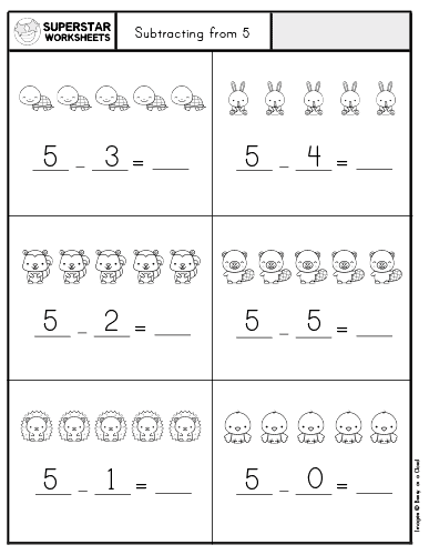 Kindergarten Subtraction Worksheets - Superstar Worksheets