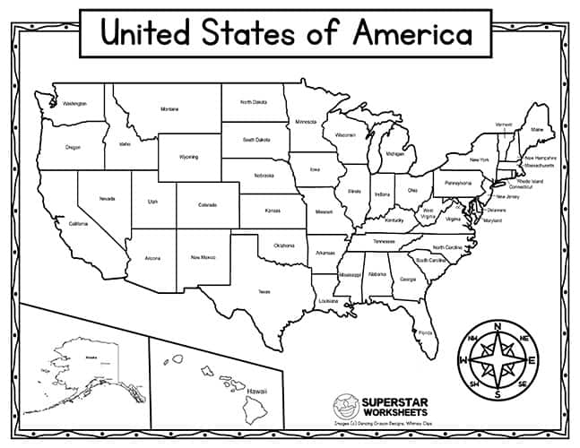 United States Landforms Map Worksheet   USAWorksheet Map Labeled Copy 