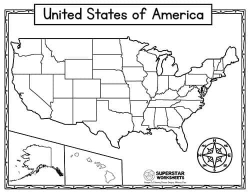 USA Map Worksheets - Superstar Worksheets