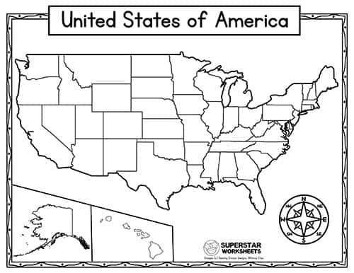 blank us map to label