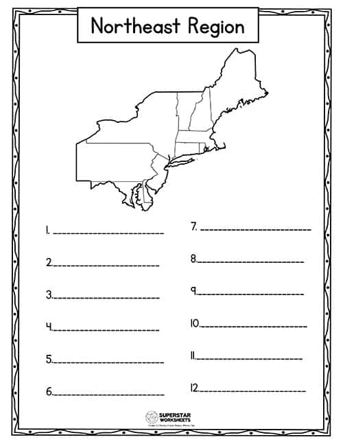 Northeastern States Map With Capitals   Northeast Region 