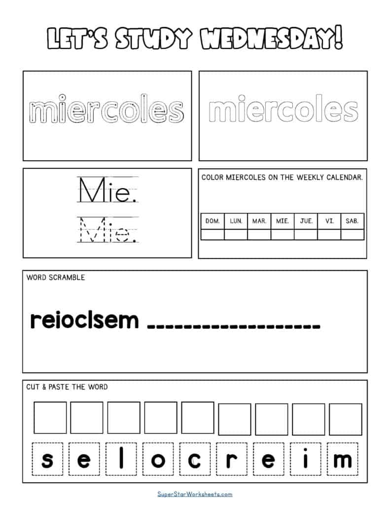 spanish-days-of-the-week-worksheets-superstar-worksheets