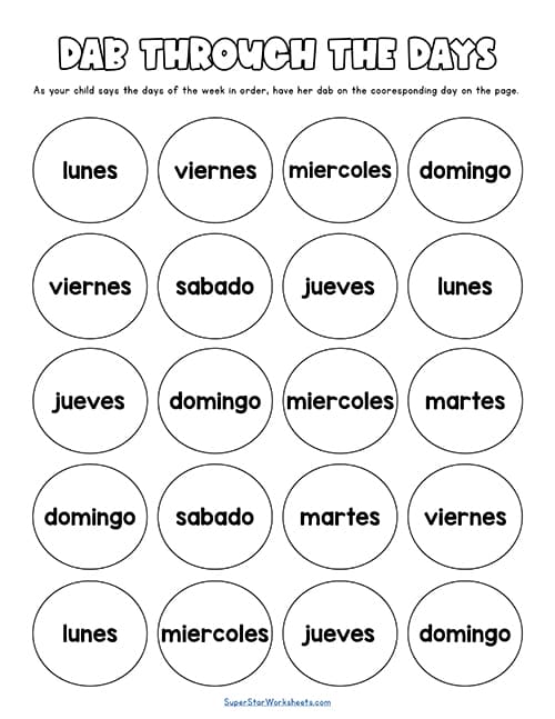 Learn the Days of the Week in Spanish (Free Printables)