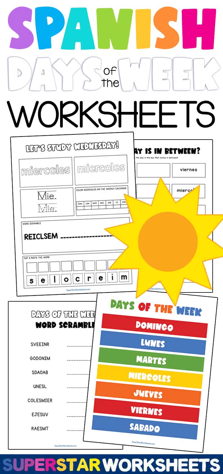 Spanish Days Of The Week Printables