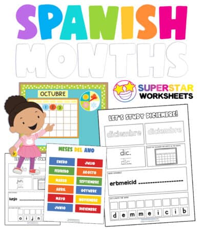 SPANISH Months of the Year Worksheets - Superstar Worksheets