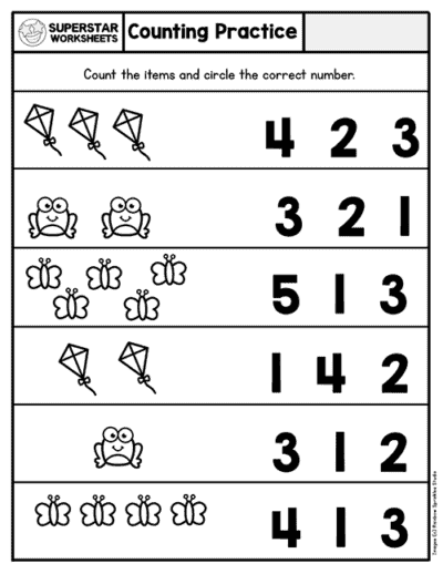 kindergarten counting worksheets superstar worksheets