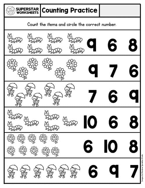 Math Worksheets For Kindergarten Counting 1 20 Preschool Kindergarten Worksheets