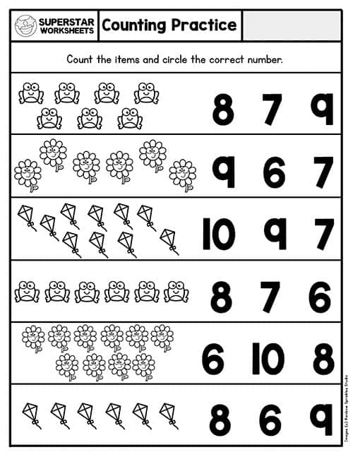 Counting Worksheets For Kindergarten Printable Kindergarten Worksheets