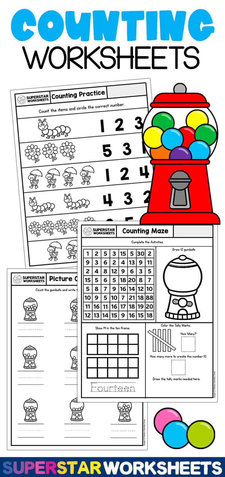 Kindergarten Counting Worksheets - Superstar Worksheets