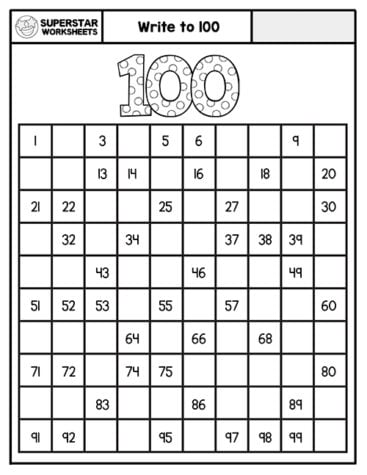 Hundreds Chart Printables - Superstar Worksheets