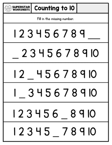 Kindergarten Counting Worksheets - Superstar Worksheets