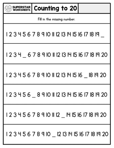 Kindergarten Counting Worksheets - Superstar Worksheets