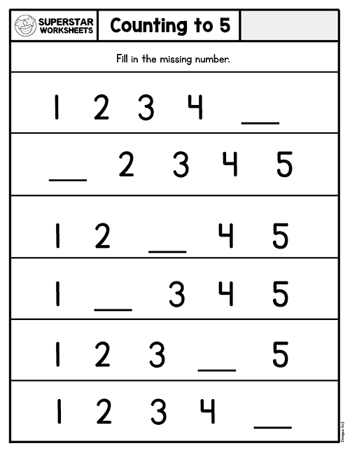 Kindergarten Counting Worksheets Superstar Worksheets Counting To 5
