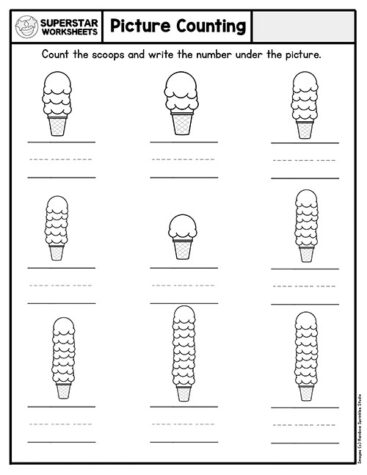 Kindergarten Counting Worksheets - Superstar Worksheets