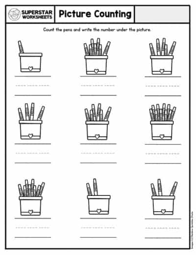 Kindergarten Counting Worksheets - Superstar Worksheets