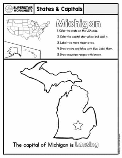 Michigan Worksheets For Kids